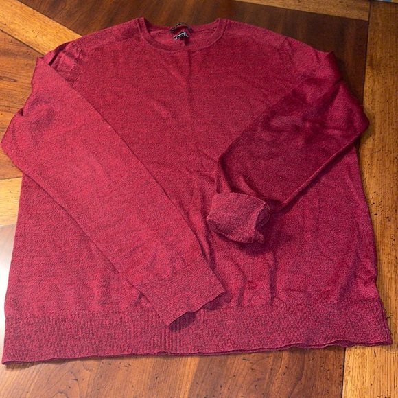 MENS EXPRESS BURGUNDY MARLED LIGHT WEIGHT SWEATER - Picture 1 of 5